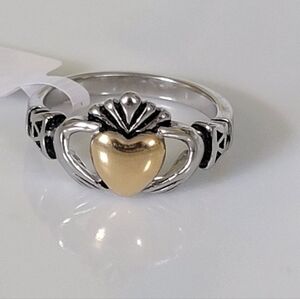 Gold & Silver Irish Claddagh Ring